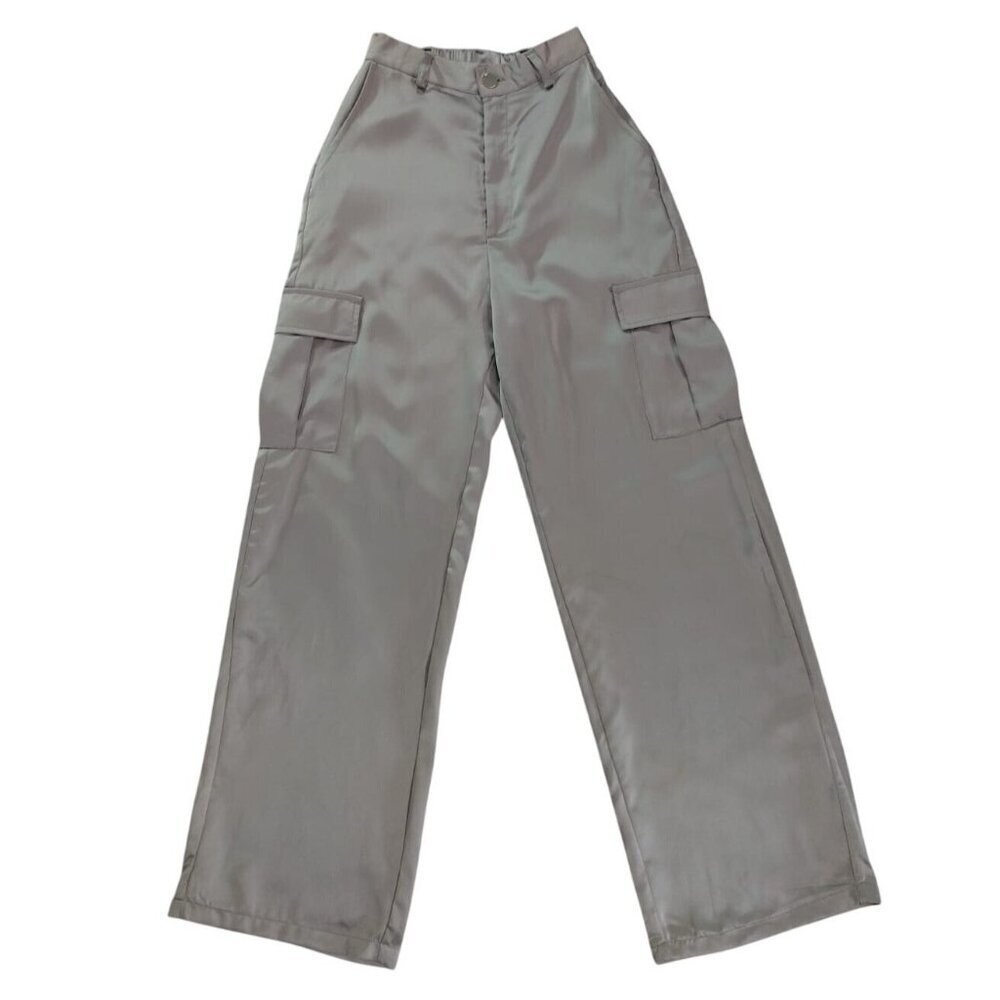 Good Luck Gem girls Gray Elastic Waist Cargo Pants With Pockets Medium.